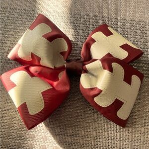 NWOT Girls Football Theme XL Bow Clip!